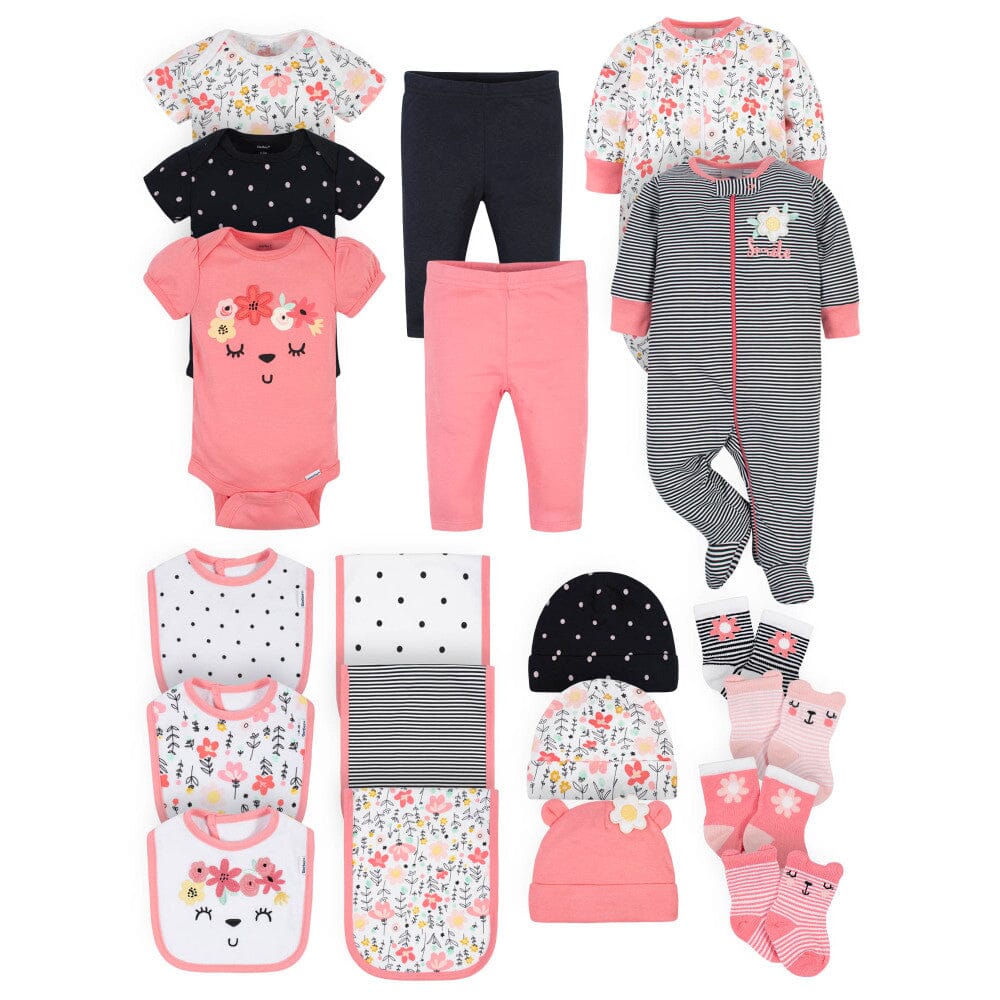 20-Piece Baby Girls Garden Floral Clothing Accessories Set