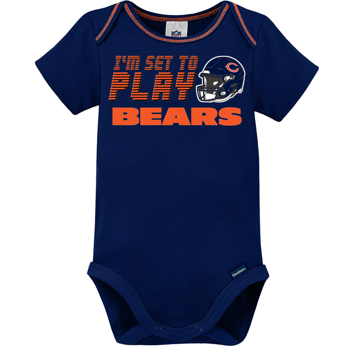 3-Pack Baby Boys Chicago Bears Short Sleeve Bodysuits