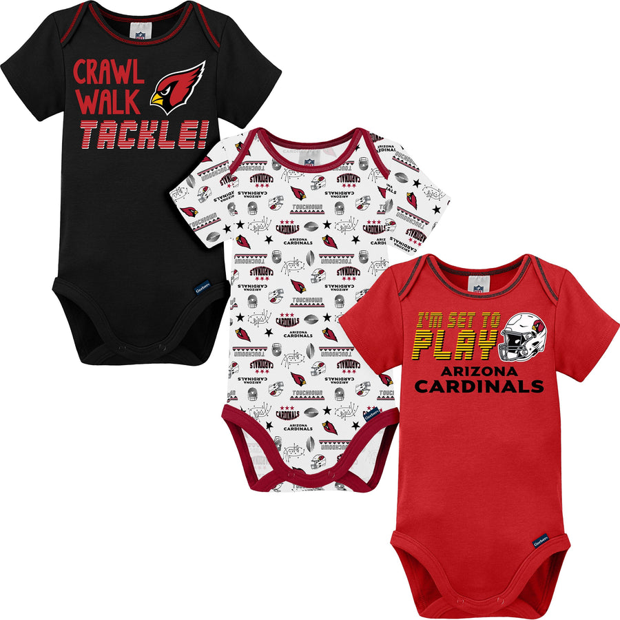 3-Pack Baby Boys Cardinals Short Sleeve Bodysuits