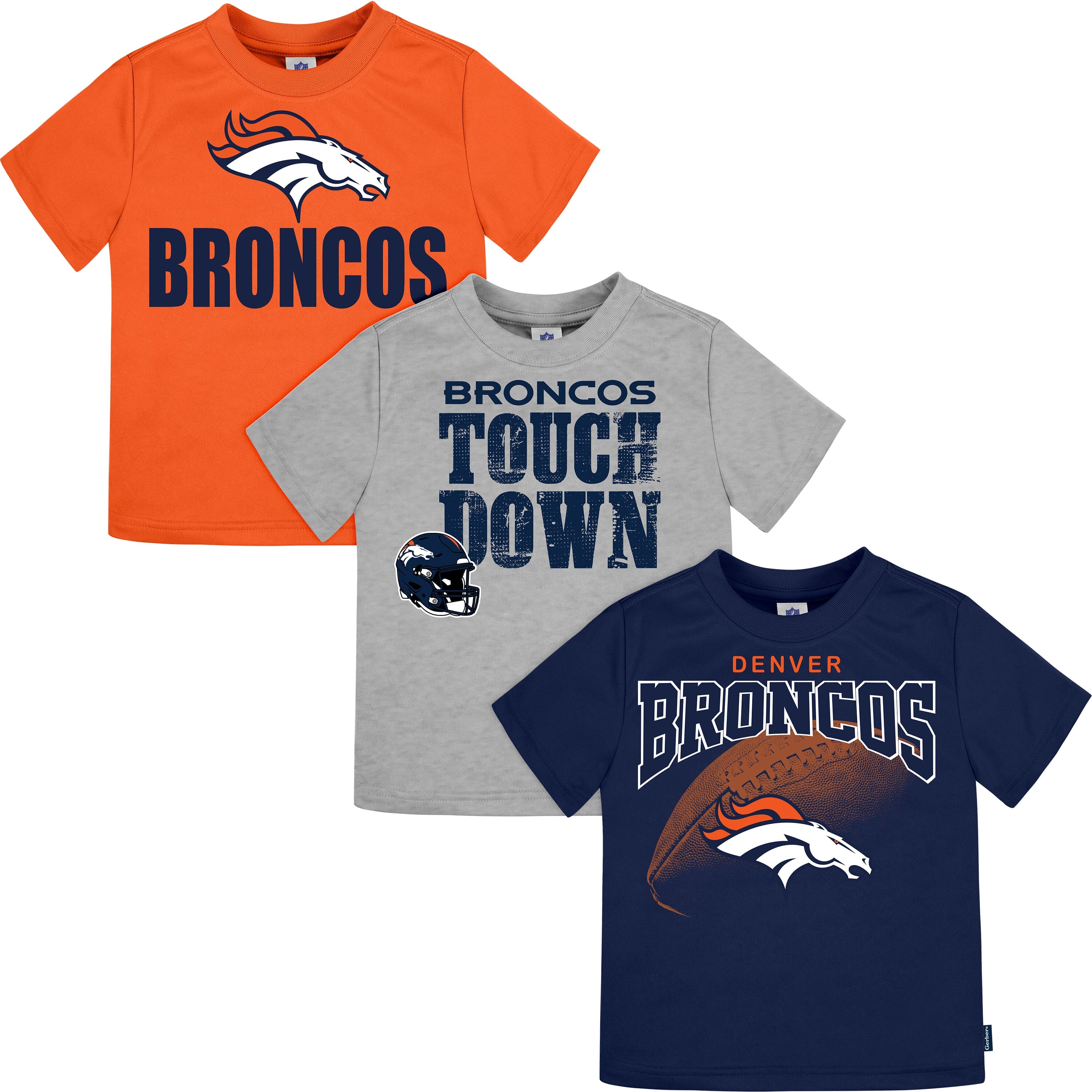 3-Pack Baby & Toddler Boys Broncos Short Sleeve Shirts – Gerber  Childrenswear