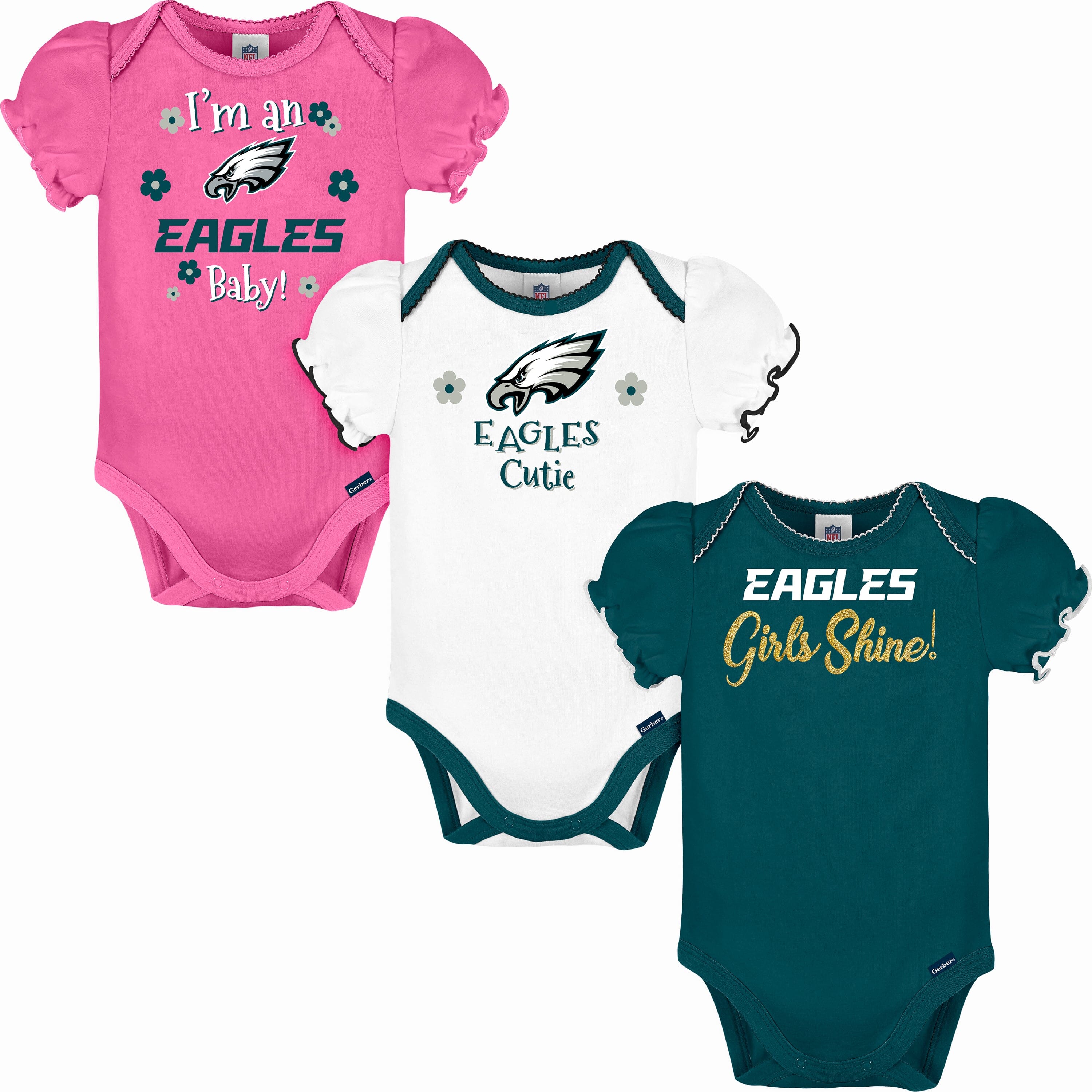 Baby Boys Philadelphia Eagles Short Sleeve Jersey Bodysuit