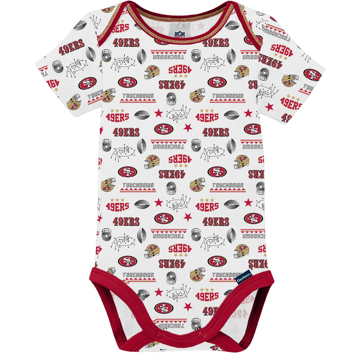 3-Pack Baby Boys 49ers Short Sleeve Bodysuits