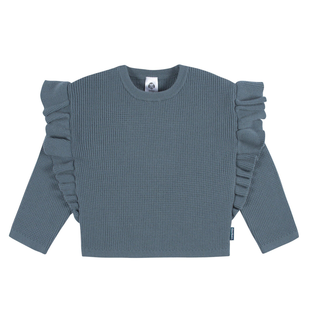 2-Piece Baby and Toddler Girls Teal Sweater Knit Set