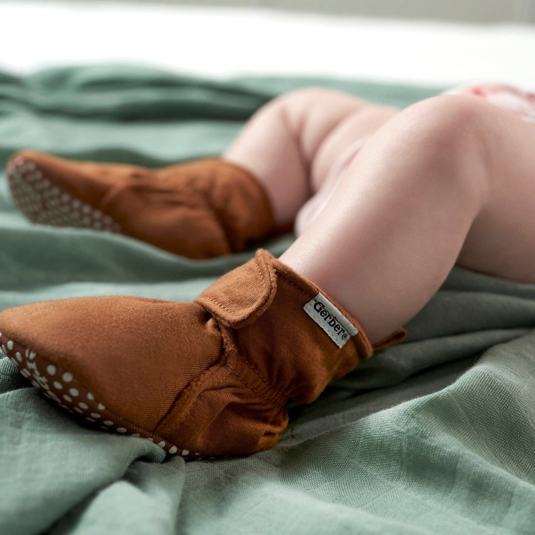 Baby Boys Brown Soft Booties