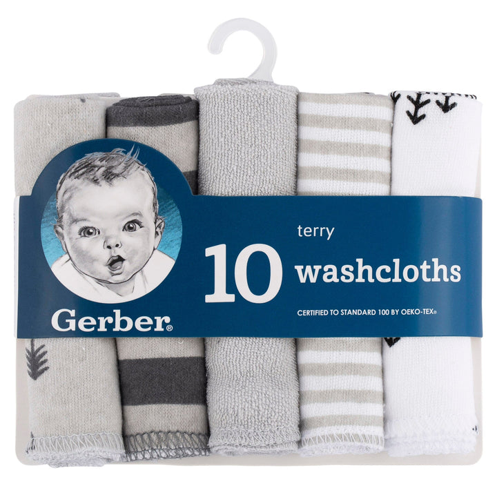 10-Pack Baby Boys Bear Washcloths