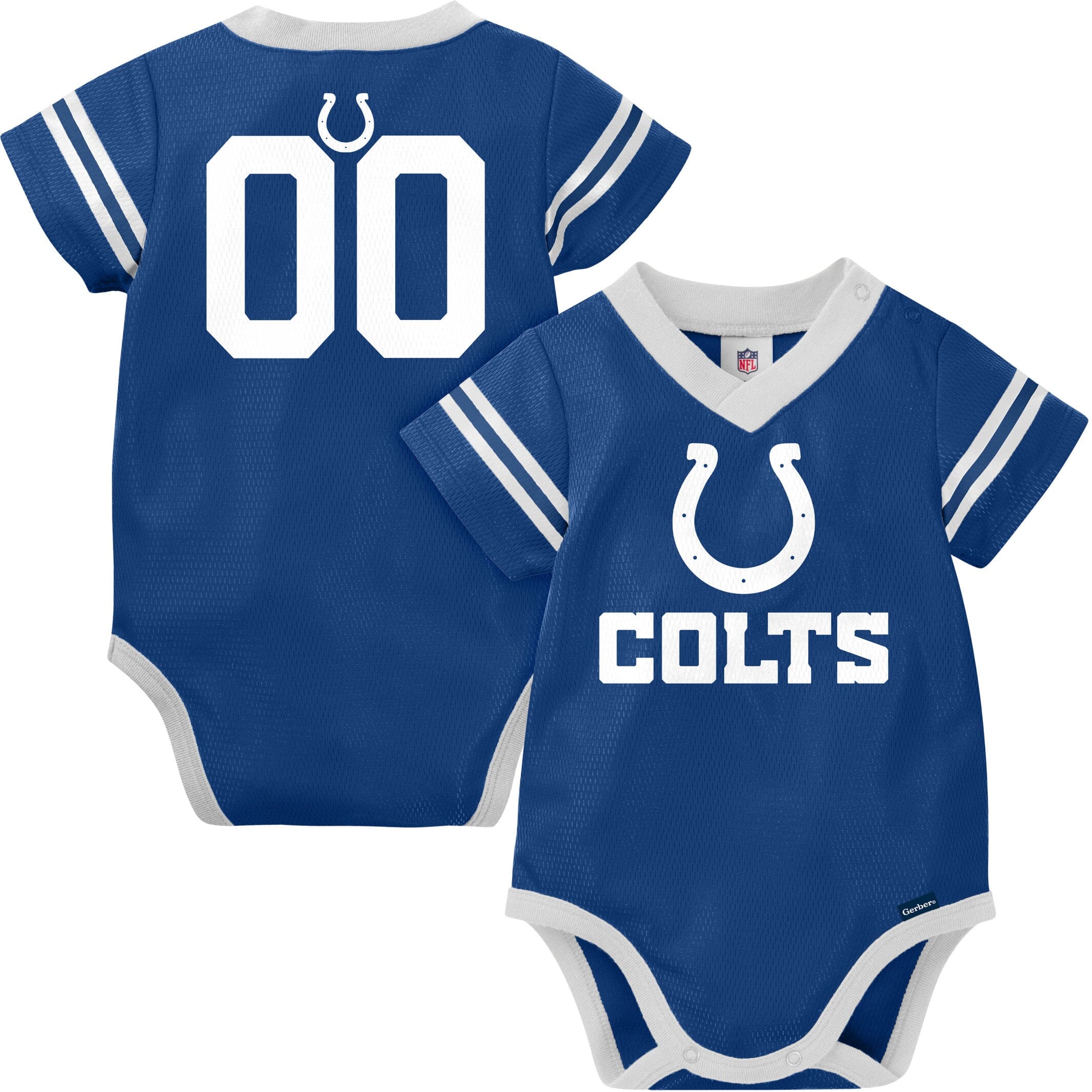NFL Baby Boys Colts Short Sleeve Jersey Bodysuit - 6-12mo