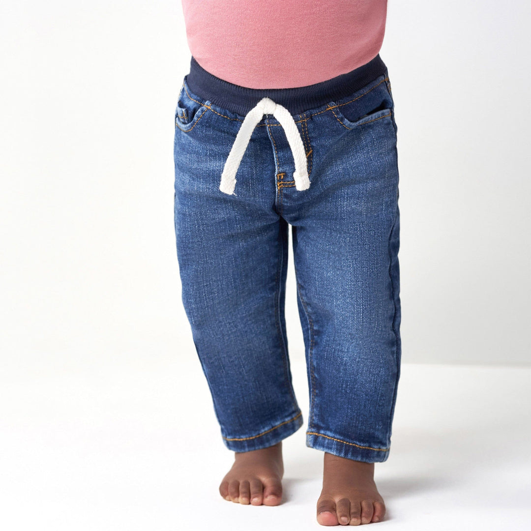 Baby Neutral Blue Rib Waist Skinny Jeans