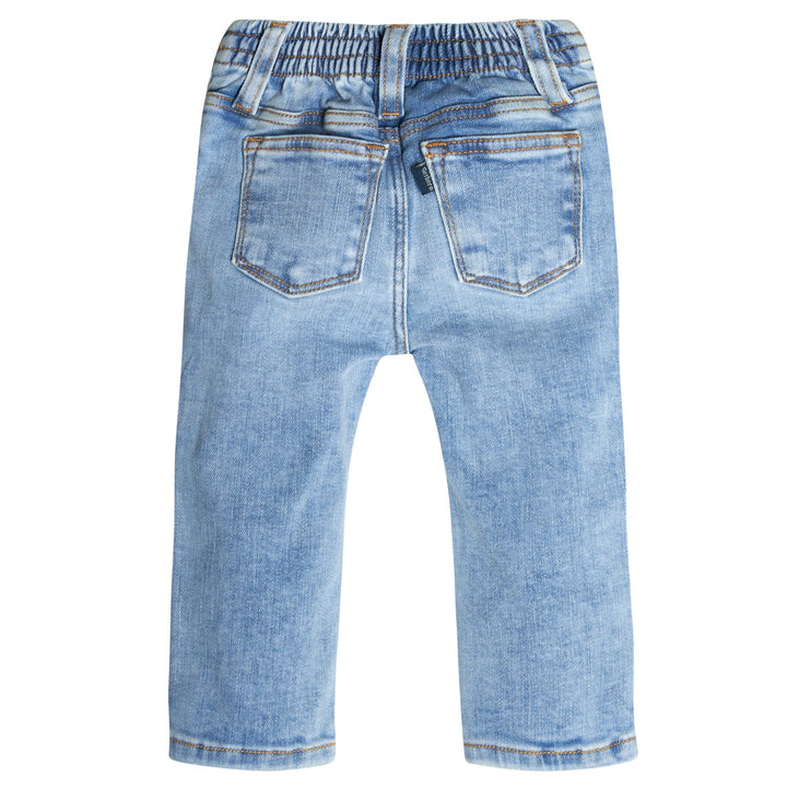 Baby Neutral Light Blue Straight Fit Jeans With Elastic Back