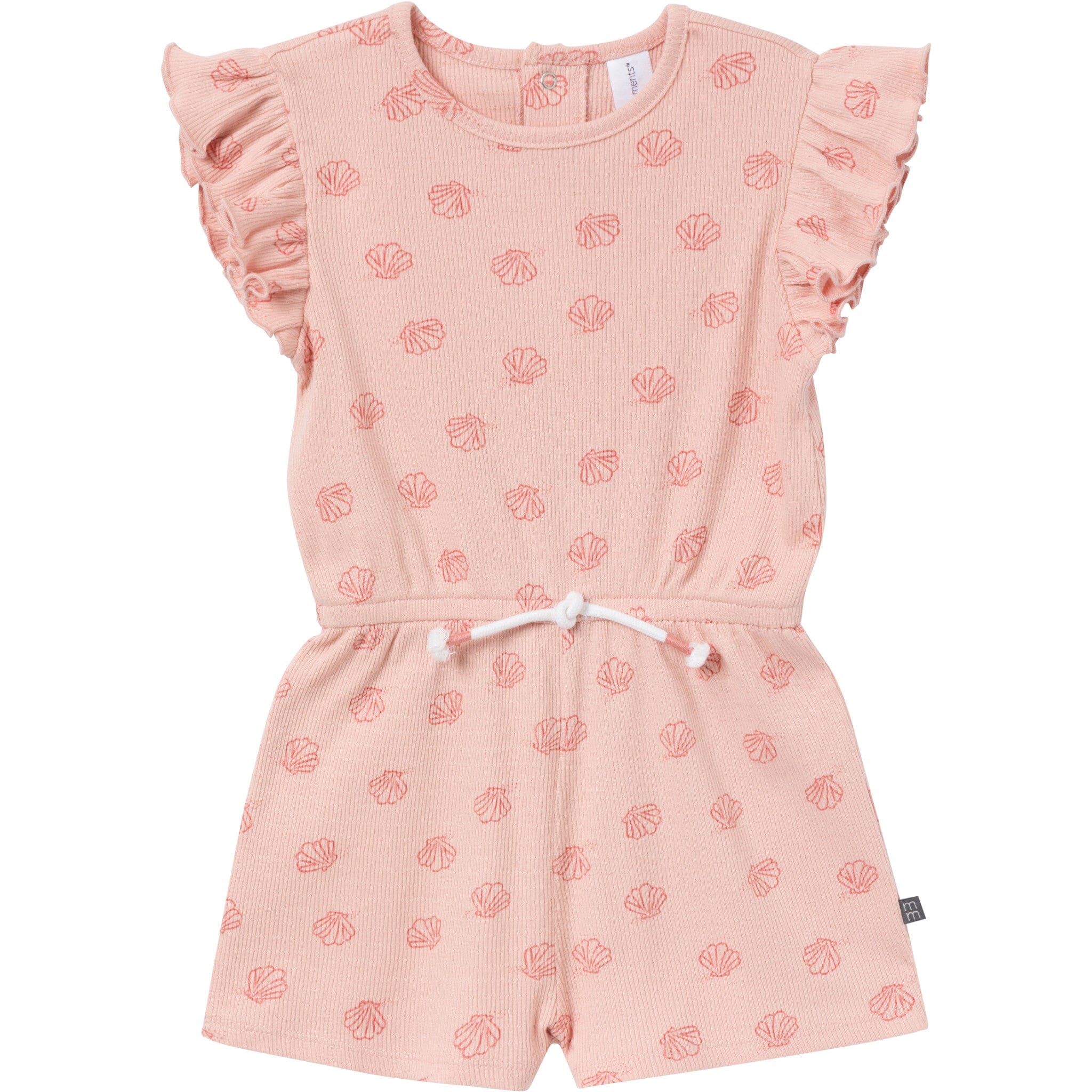 Coral Blossom Infant Zipper Romper