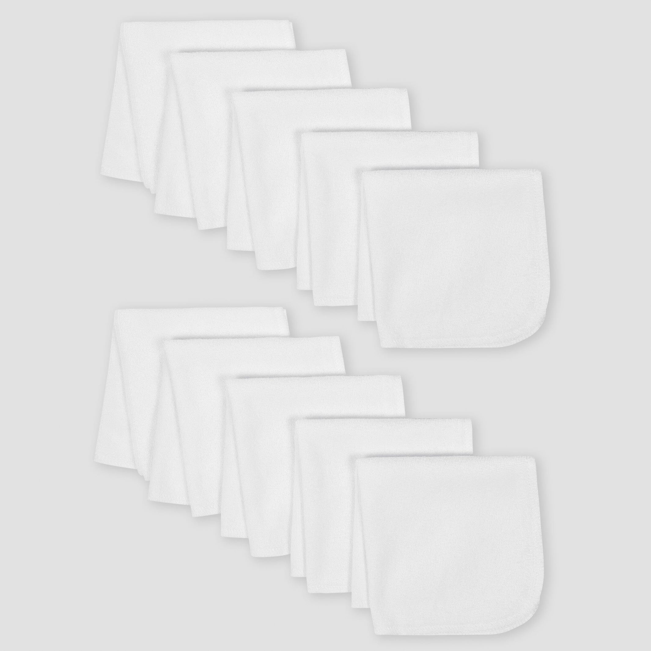 10Pack Baby Neutral White Washcloths Gerber Childrenswear