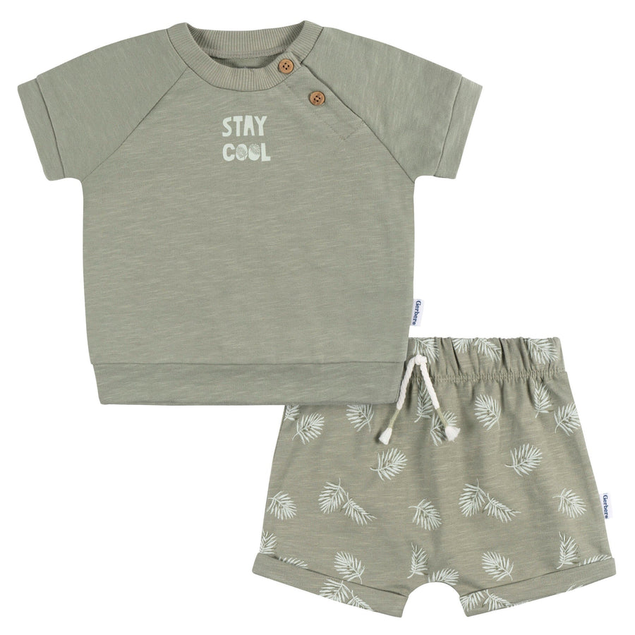 2-Piece Baby Boys Palms T-Shirt and Shorts