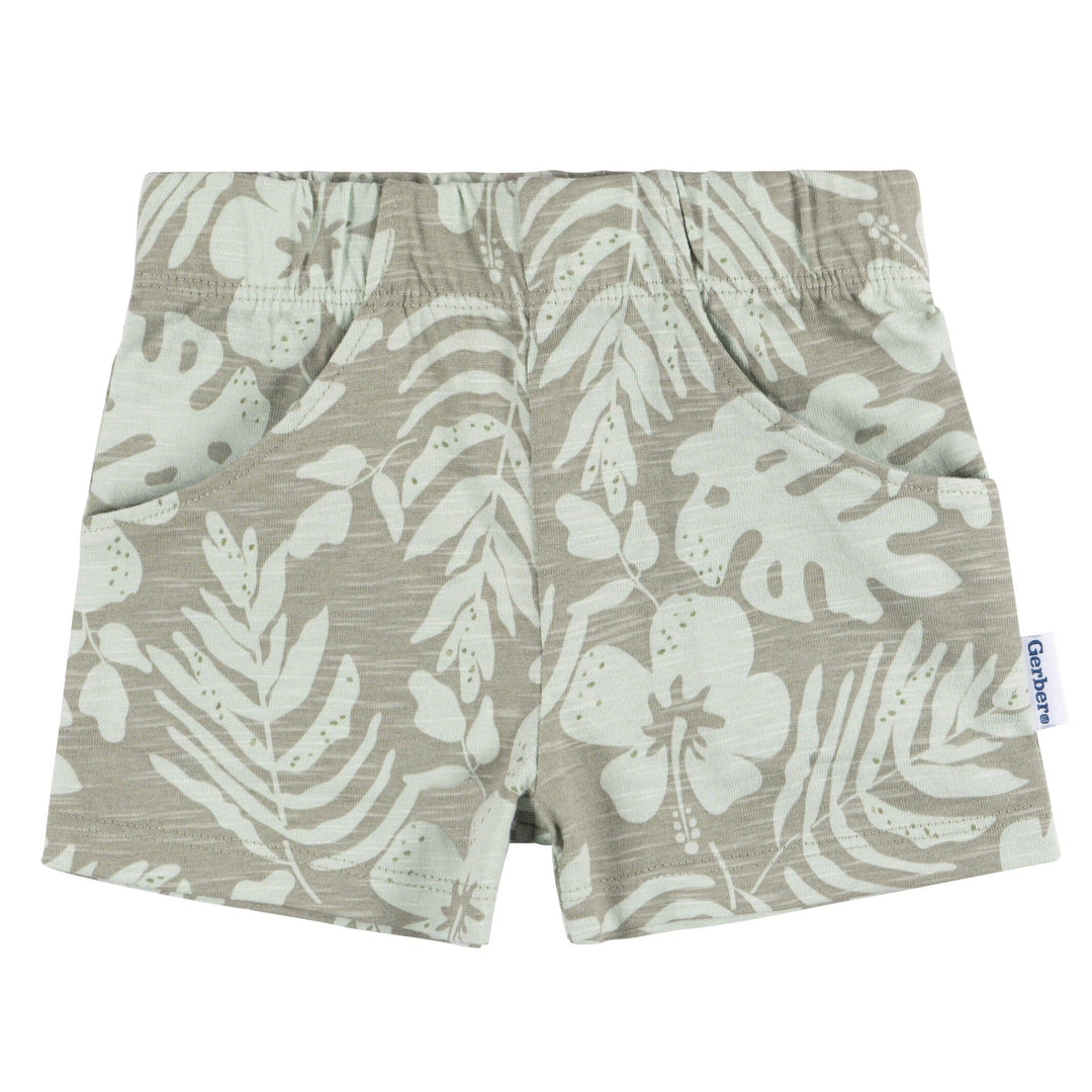 2-Piece Baby Boys Tropical Leaves T-Shirt and Shorts Set