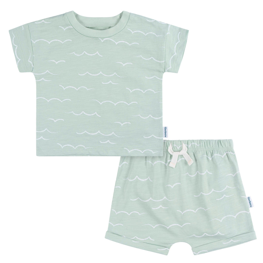 2-Piece Baby Boys Waves T-Shirt and Shorts Set