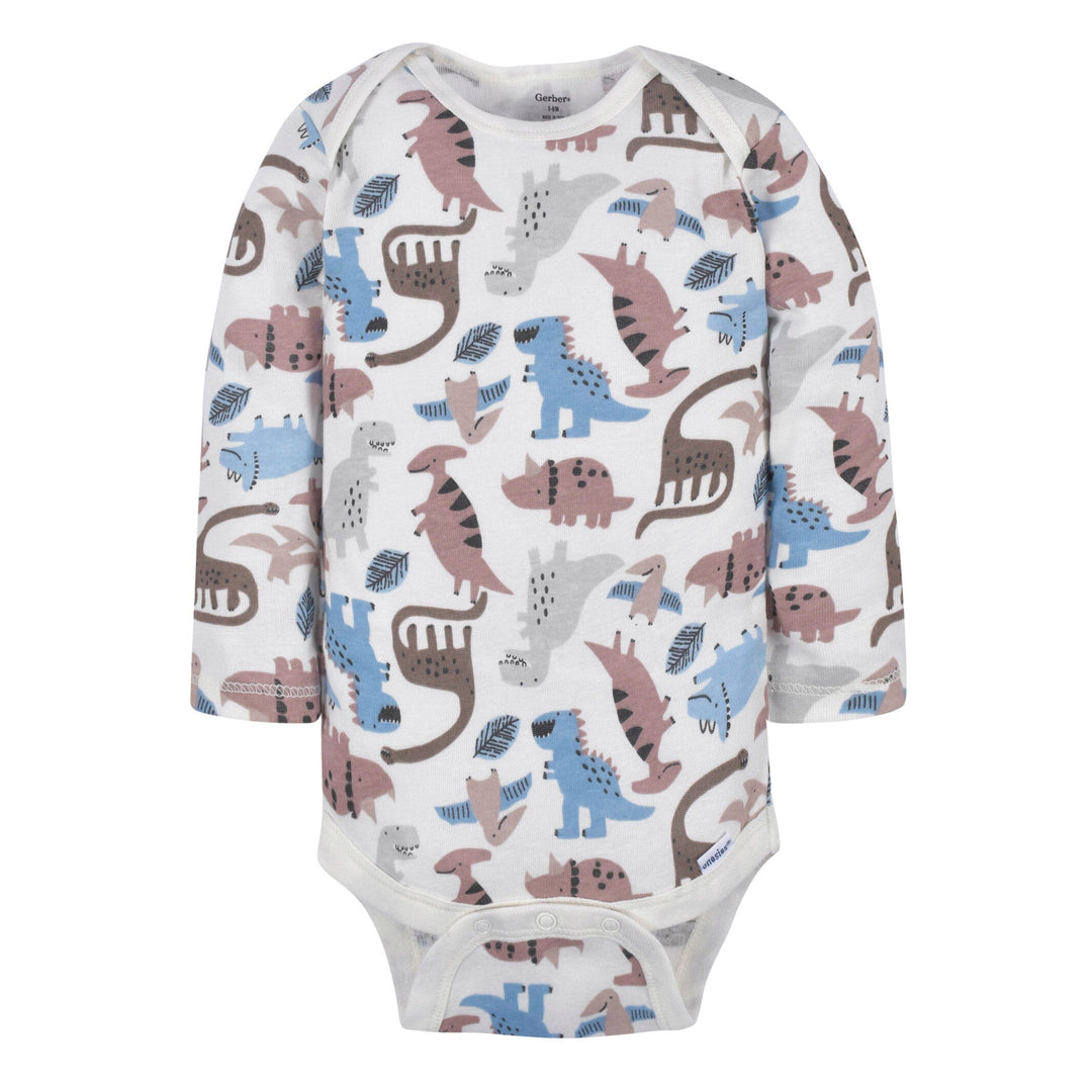 3- Baby Boys Dino Long Sleeve Onesies® Bodysuits