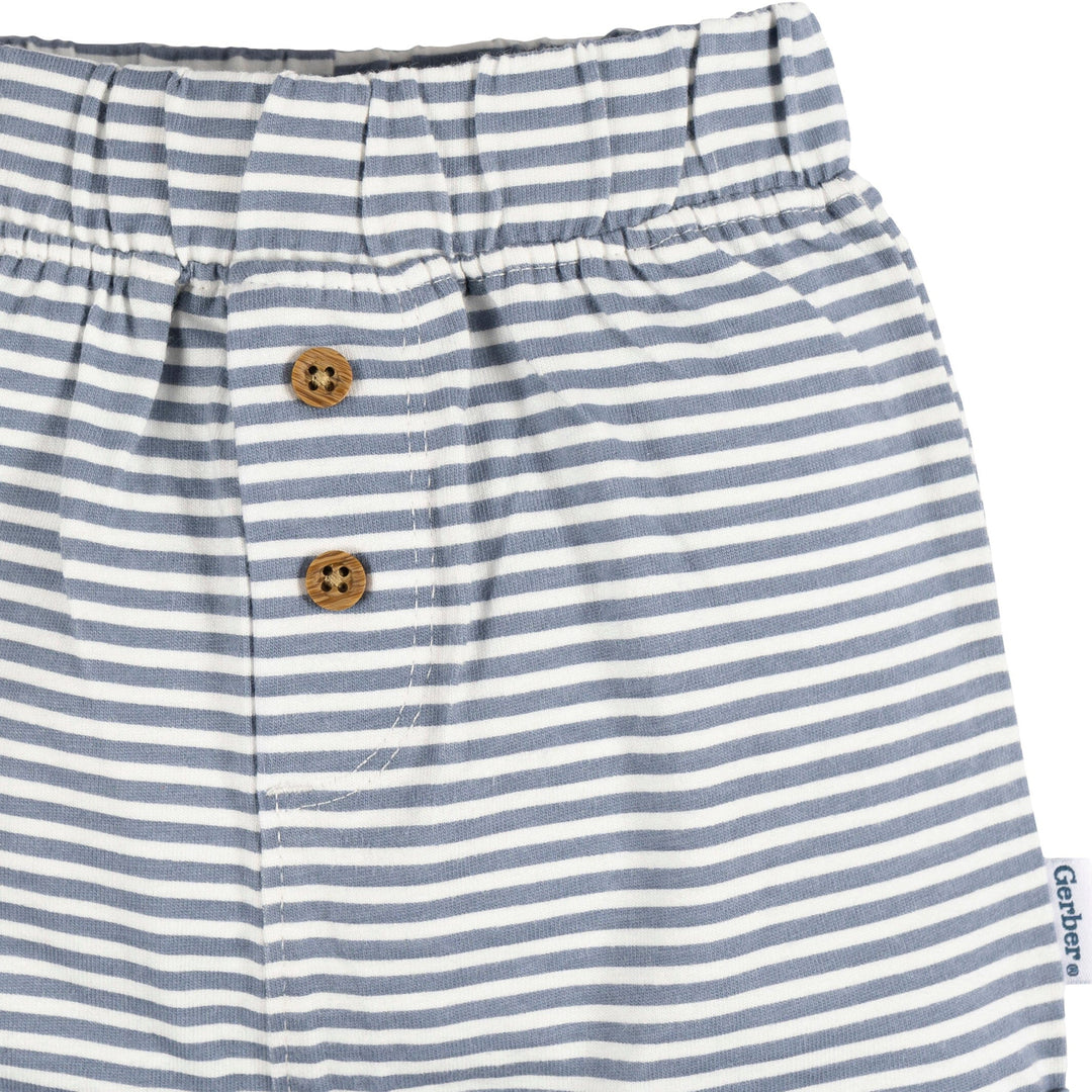 3-Pack Baby Neutral Navy/Oatmeal/Stripe Knit Short