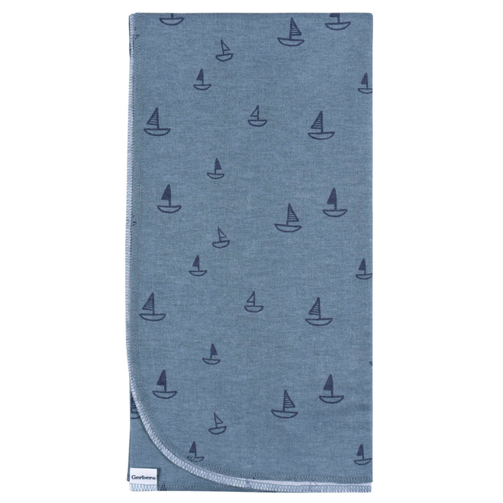 4-Pack Baby Boys Coastal Calm Flannel Blankets