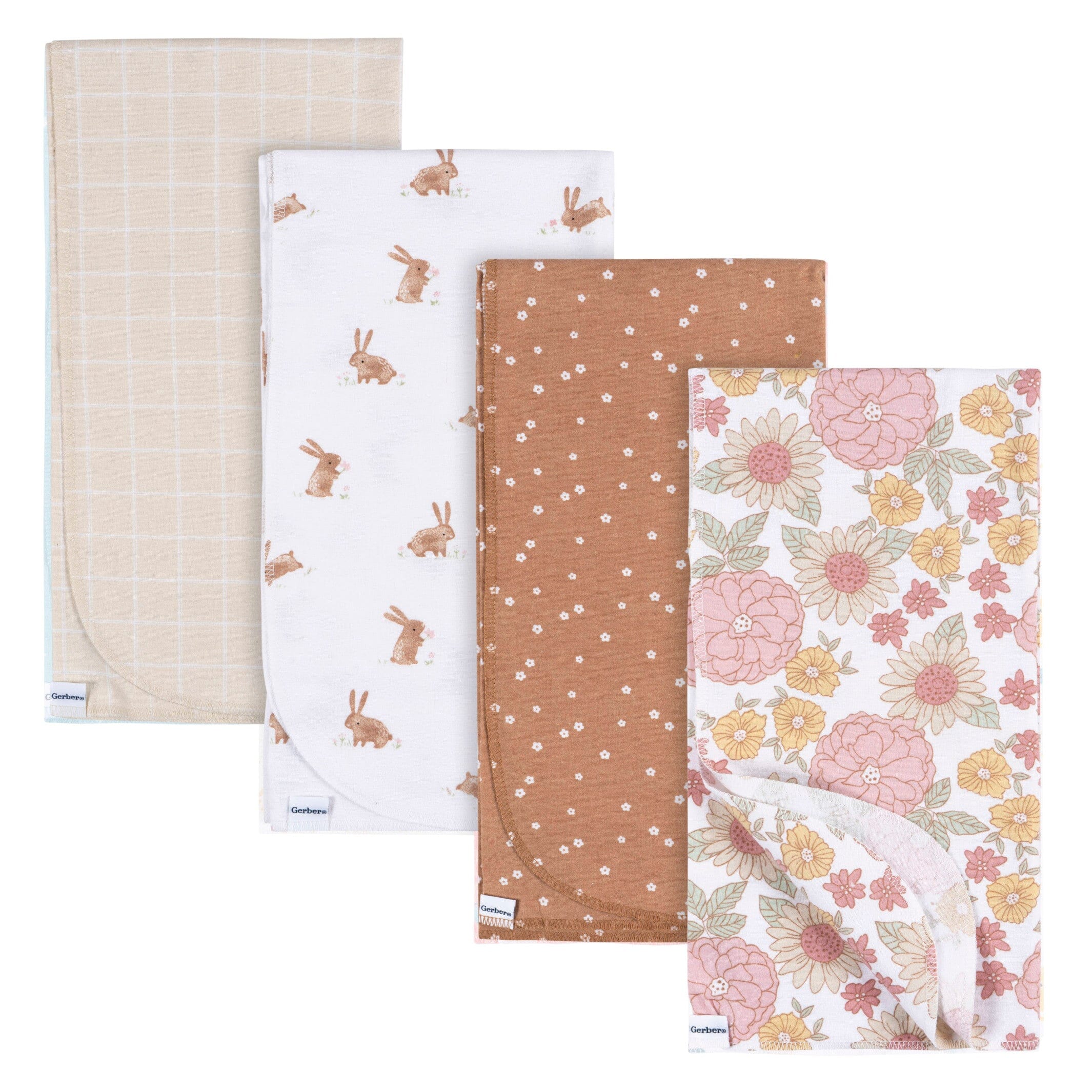 4-Pack Baby Girls Retro Floral Flannel Blankets – Gerber Childrenswear