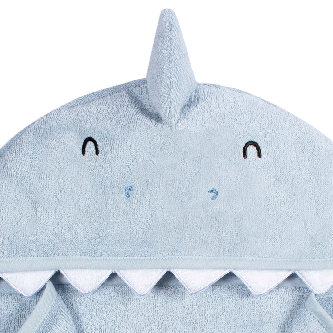 4-Piece Baby Boys Blue Shark Towel & Washcloths