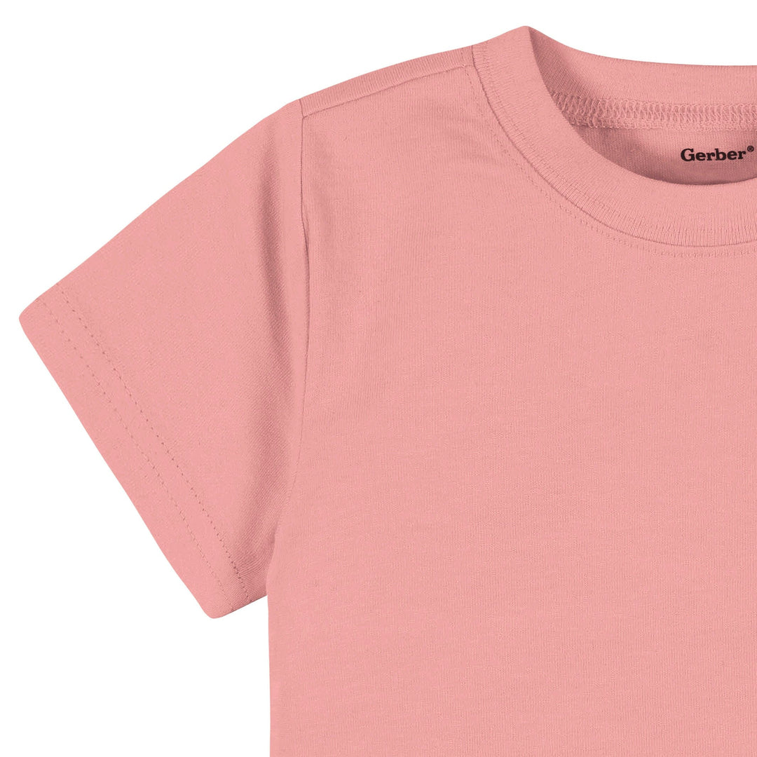 5-Pack Baby & Toddler Girls Mauve Pink Premium Short Sleeve T-Shirts