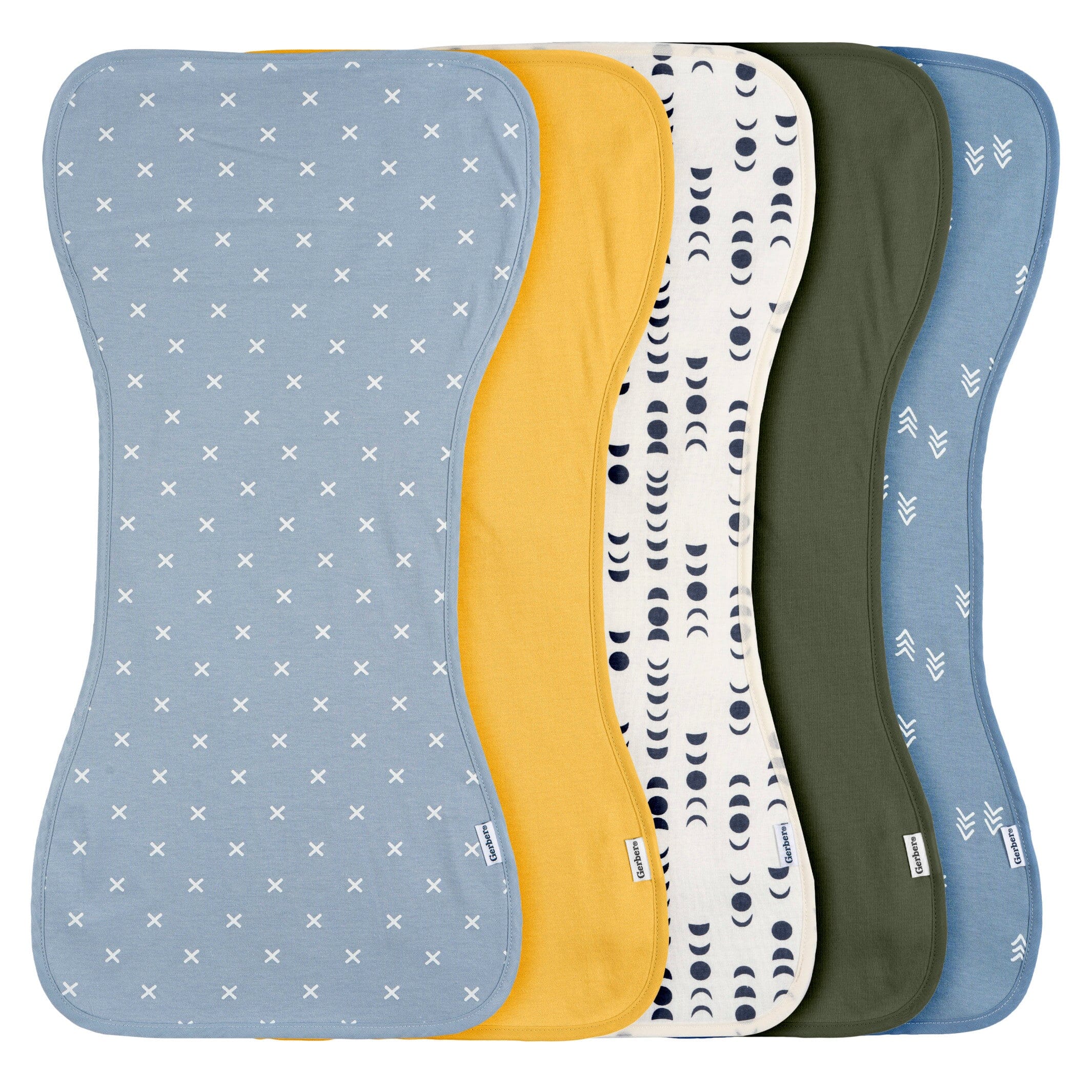 5Pack Baby Boys Blue Arrows Jersey Burp Cloths Gerber Childrenswear
