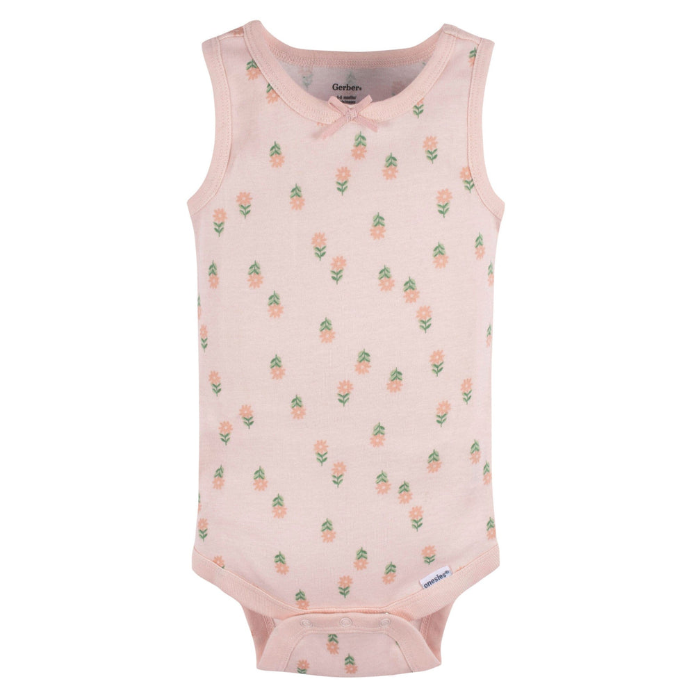 5-Pack Baby Girls Flowers Sleeveless Onesies® Bodysuits