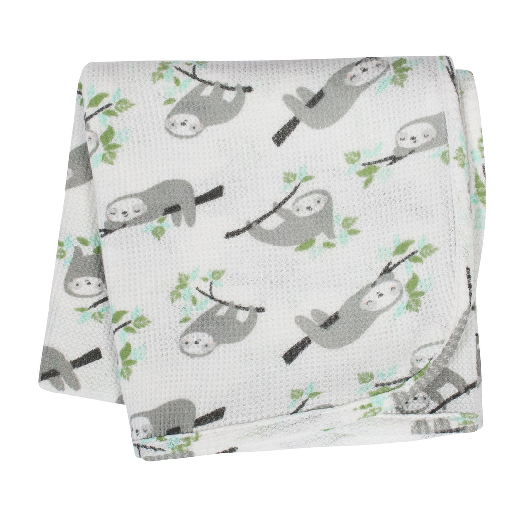 2-Pack Baby Neutral Sloth Thermal Blankets