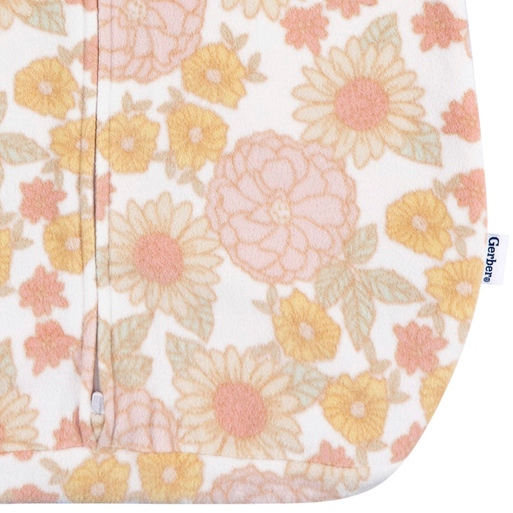 Baby Girls Pink Floral Wearable Blanket