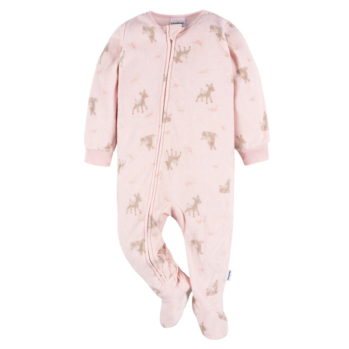 2-Pack Baby & Toddler Girls Pink Deer Fleece Pajamas
