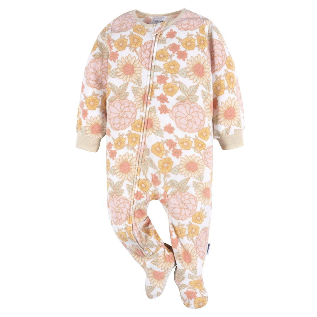 2-Pack Baby & Toddler Girls Pink Floral Fleece Pajamas