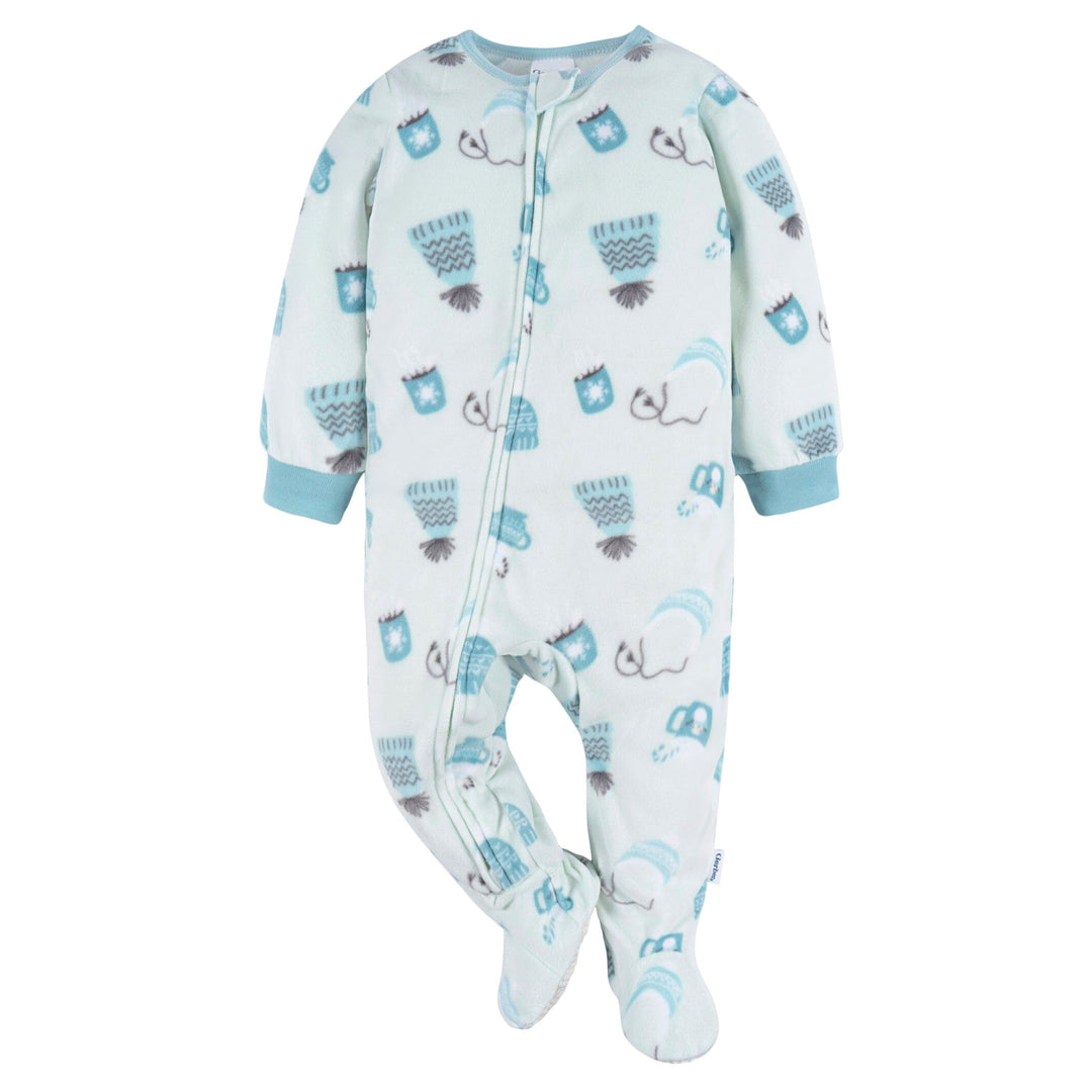 2-Pack Baby & Toddler Neutral Blue Winter Items Fleece Pajamas