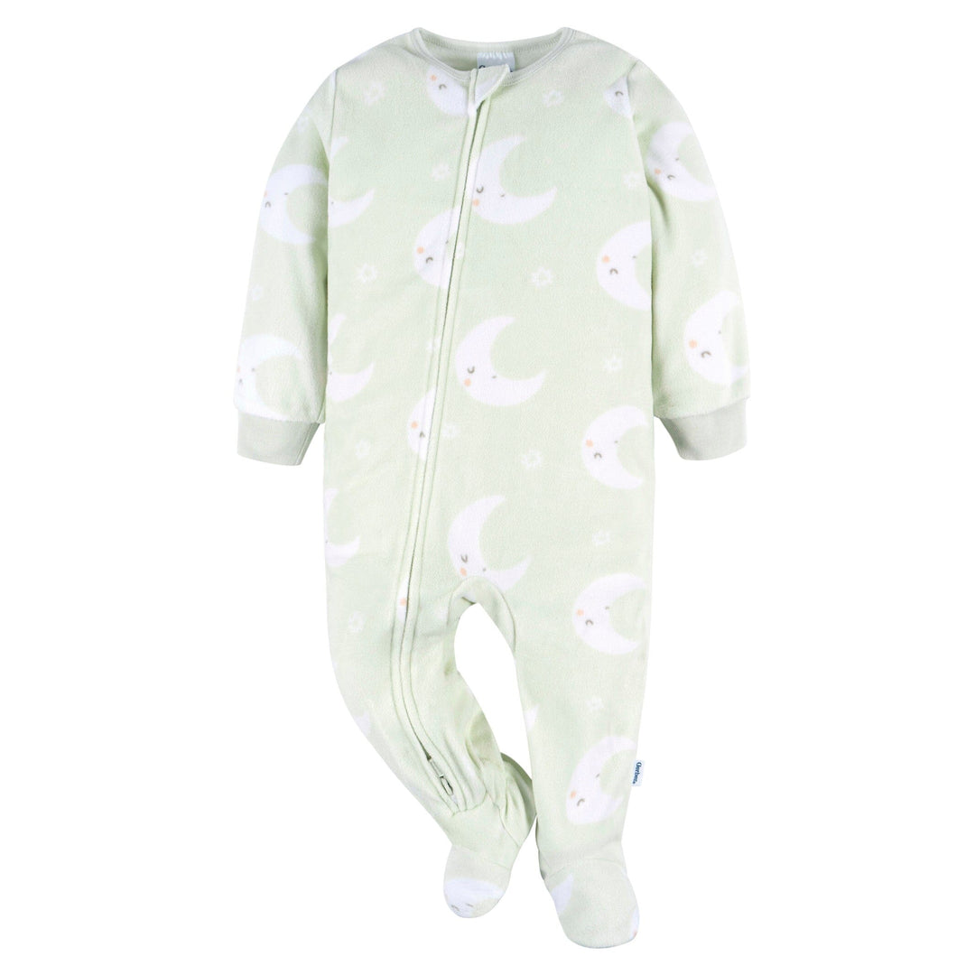 2-Pack Baby & Toddler Neutral Moons Fleece Pajamas