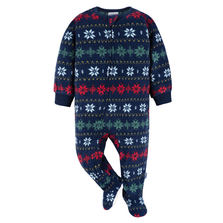 2-Pack Baby & Toddler Neutral Multi Fairisle Fleece Pajamas