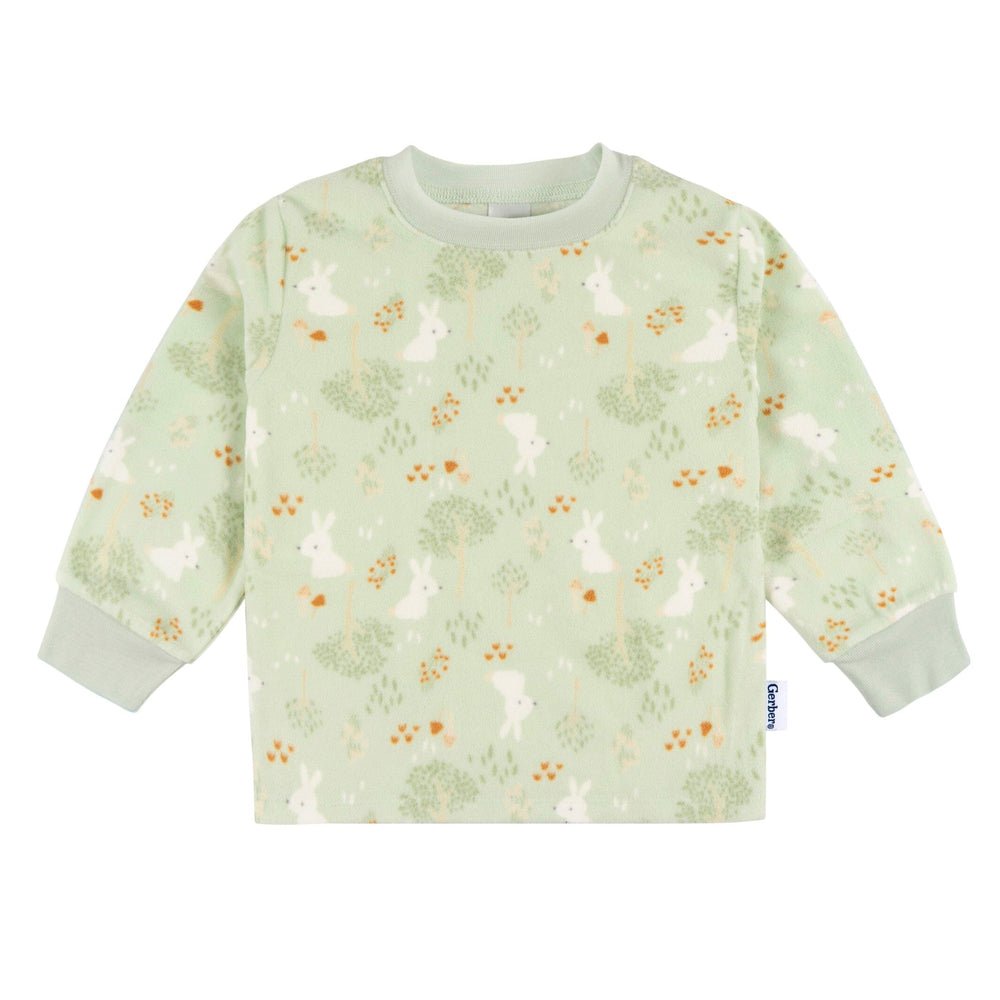 2-Piece Infant & Toddler Girls Green Forrest Fleece Pajamas