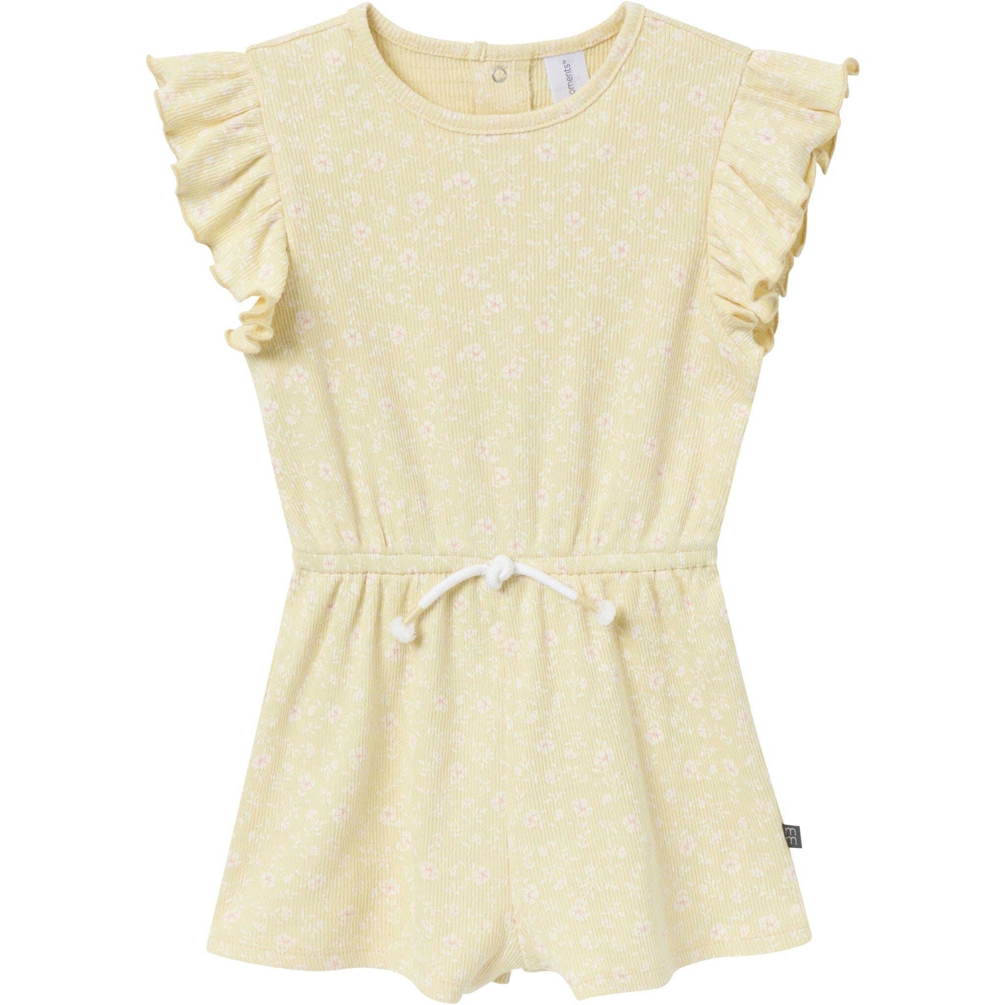 Blended Romper For Baby Girl In Flowers Print Yellow Color main image 1