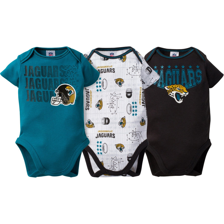 3-Pack Baby Boys Jacksonville Jaguars Short Sleeve Bodysuit