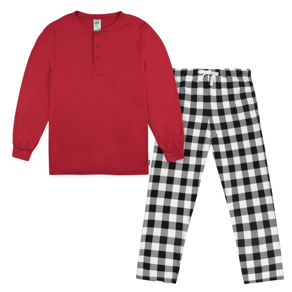 2-Piece Men's Buffalo Plaid Pajama Set