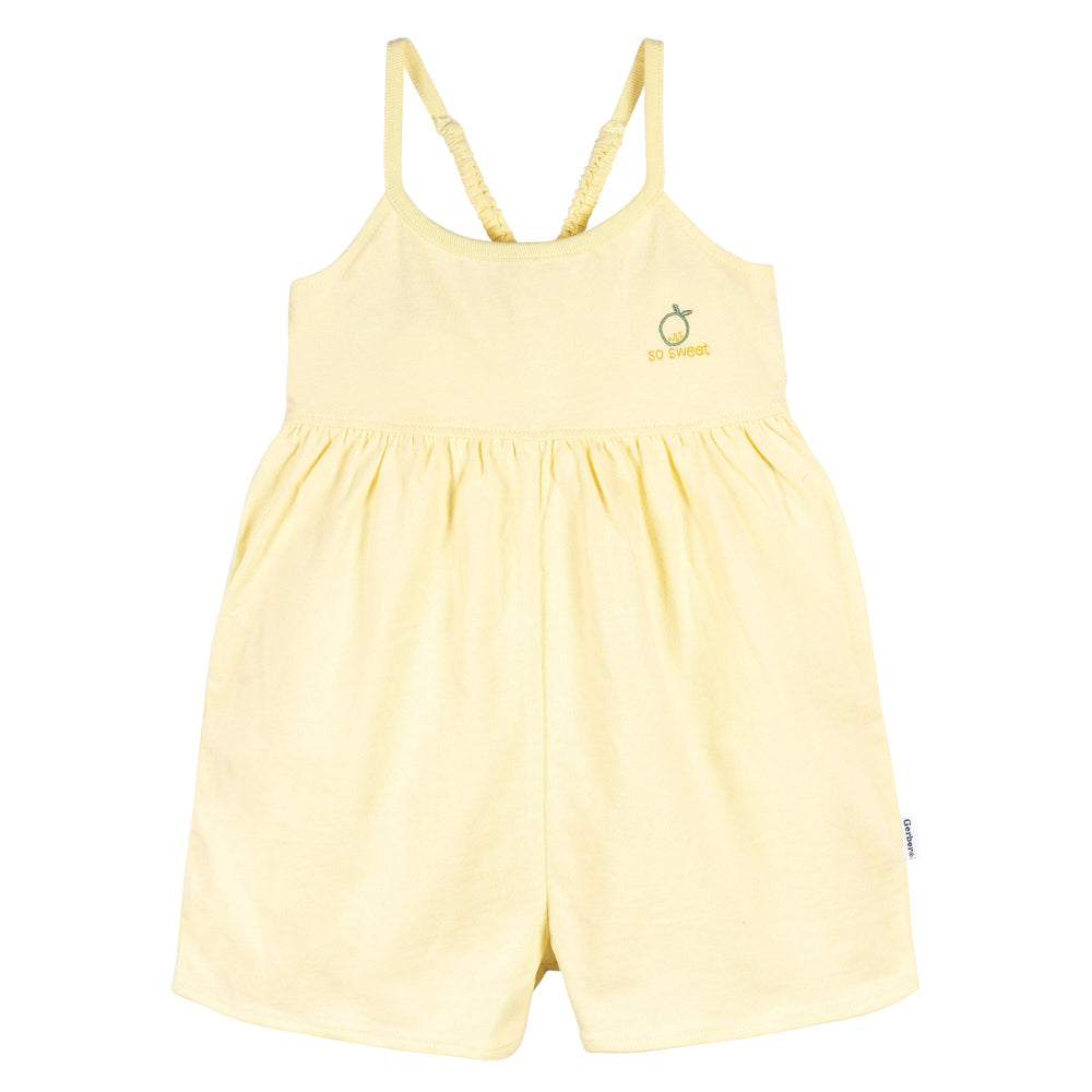 2-Piece Infant and Toddler Girls Yellow/Lemons Romper