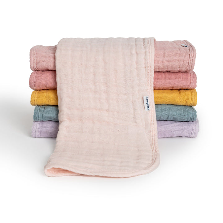 6-Pack Baby Girls Pastel Rainbow Muslin Burp Cloths