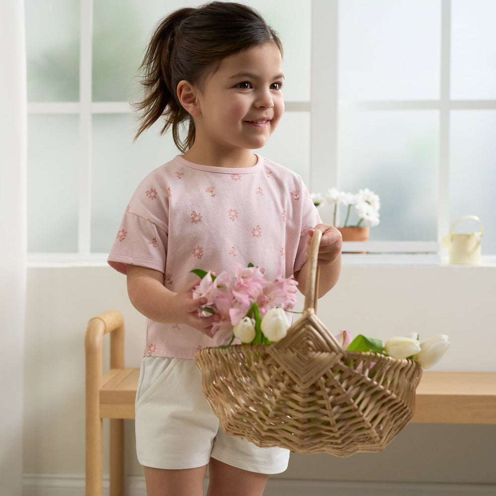 3-Pack Baby & Toddler Girls Navy, White, & Pink Knit Shorts