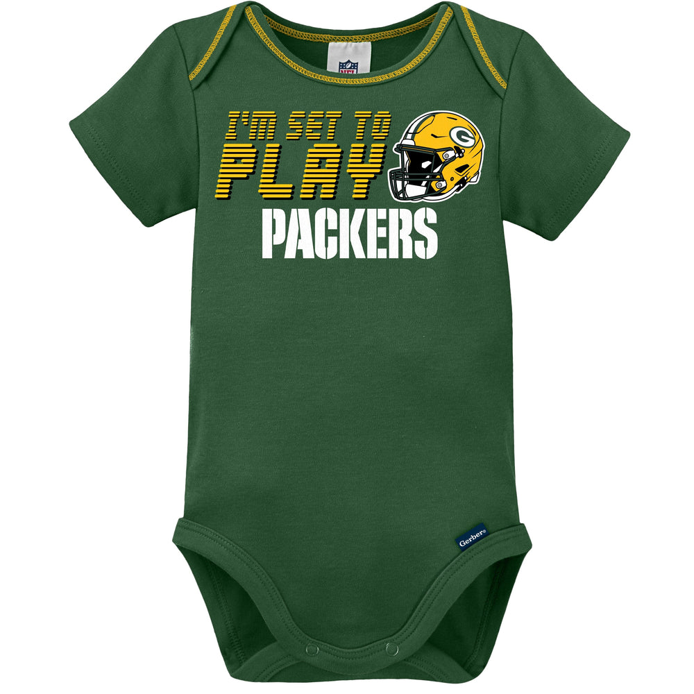 3-Piece Baby Boys Green Bay Packers Bodysuit, Sleep 'N Play, and Cap Set