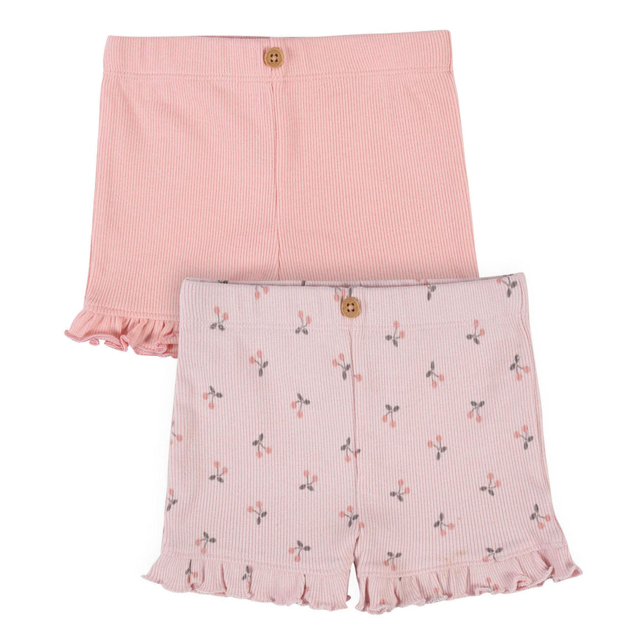 2-Pack Baby Girls Cherry/Pink Shorts