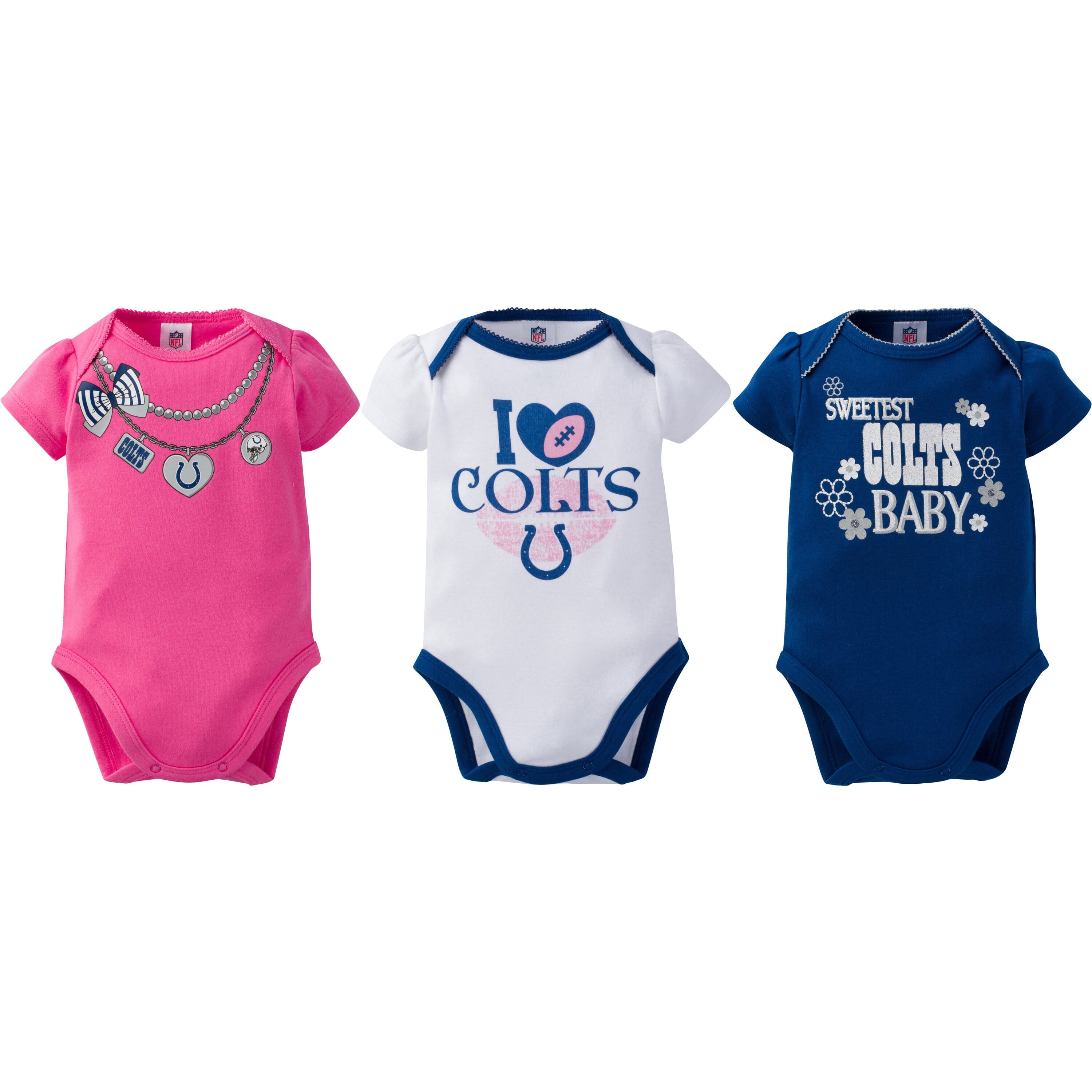 Indianapolis Colts 3-Pack Infant Girl Short Sleeve Bodysuits