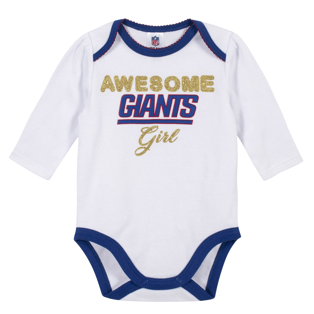Baby Girls New York Giants 3-Piece Bodysuit, Pant, and Cap Set-Gerber Childrenswear