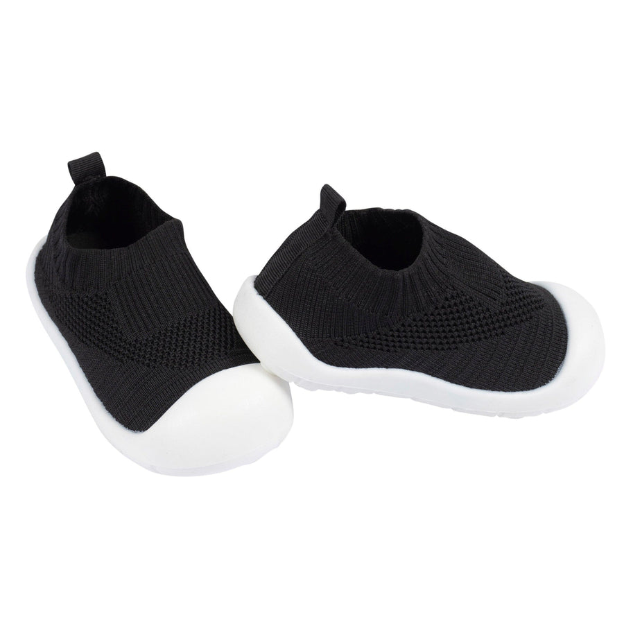 Infant & Toddler Boys Black Stretchy Knit Slip-On Sneaker