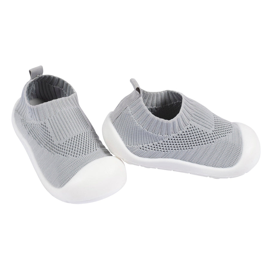 Infant & Toddler Boys Grey Stretchy Knit Slip-On Sneaker