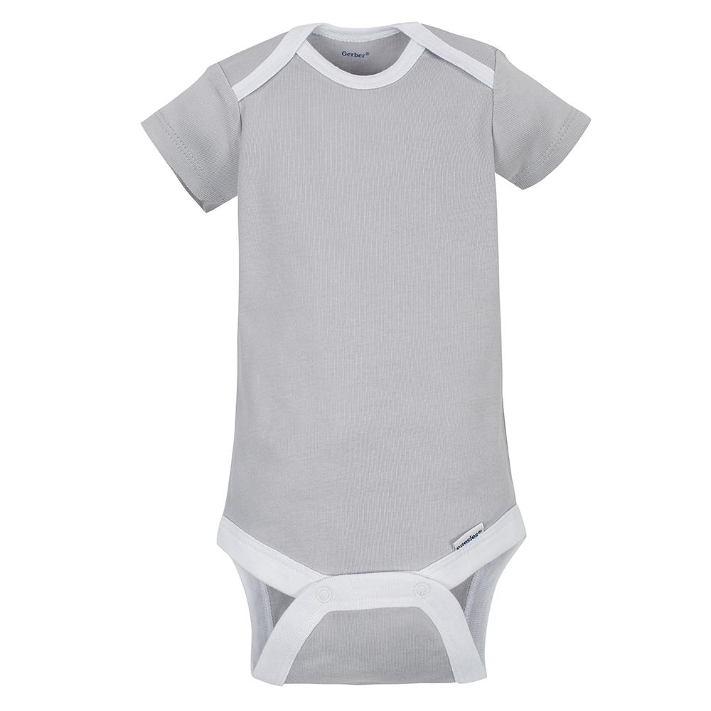 5-Pack Neutral Grey Elephant Short Sleeve Onesies® Bodysuits