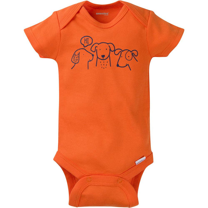 8-Pack Baby Boy Short Sleeve Puppy Onesies® Brand Bodysuits