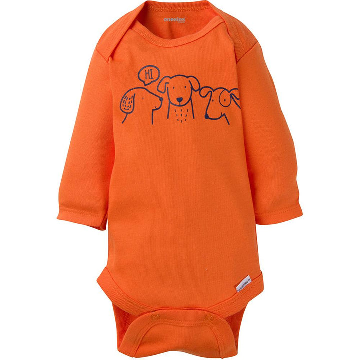 6-Pack Baby Boy Puppy Long Sleeve Onesies® Brand Bodysuits