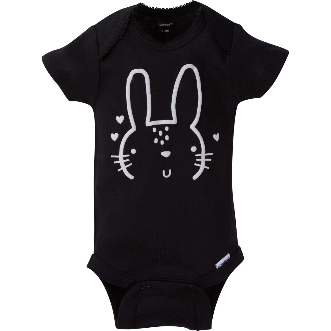 8-Pack Baby Girls Bunny Short-Sleeve Onesies® Bodysuits