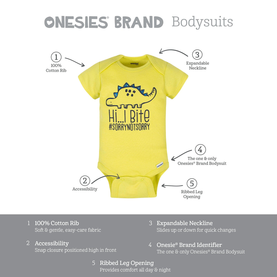 6-Piece Baby Boys Dino Onesies® Brand Bodysuits & Pants Set